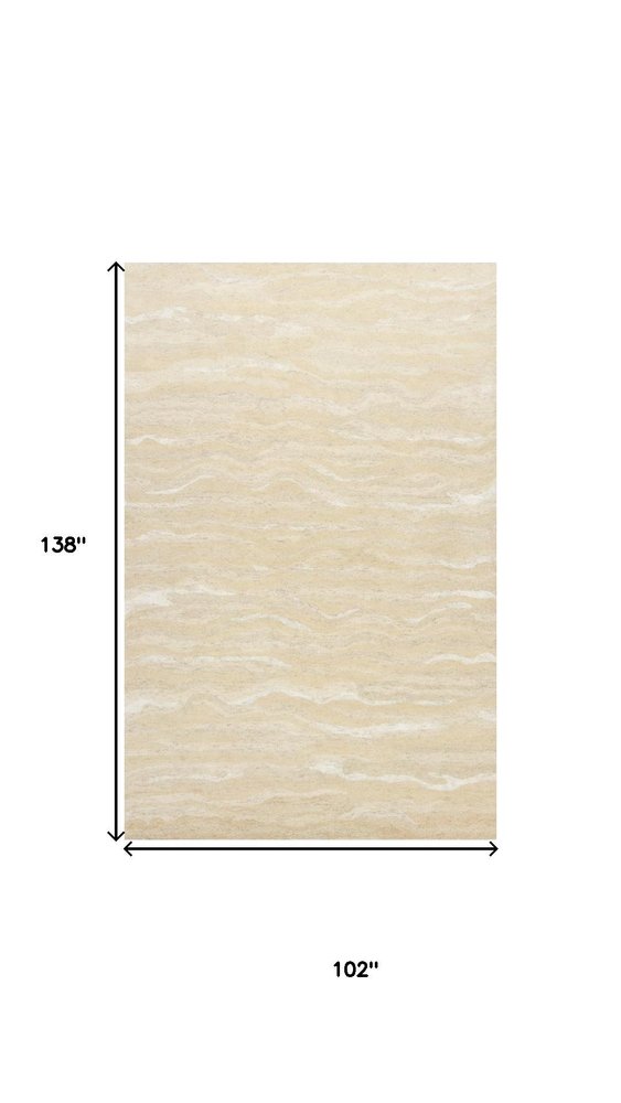9' X 12' Beige And Ivory Abstract Hand Tufted Area Rug