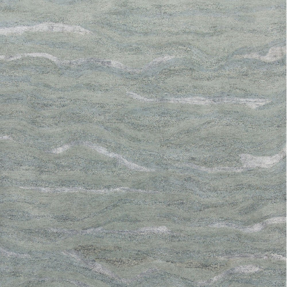 3' X 5' Slate Gray And Ivory Abstract Hand Tufted Area Rug