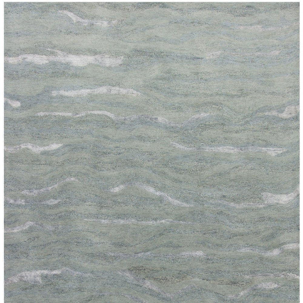3' X 5' Slate Gray And Ivory Abstract Hand Tufted Area Rug