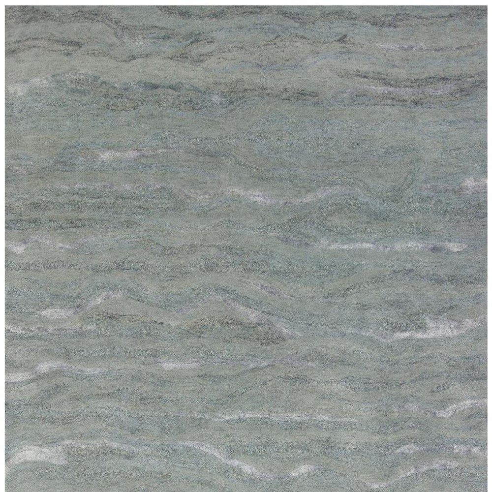 3' X 5' Slate Gray And Ivory Abstract Hand Tufted Area Rug