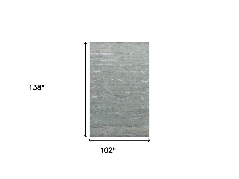 3' X 5' Slate Gray And Ivory Abstract Hand Tufted Area Rug