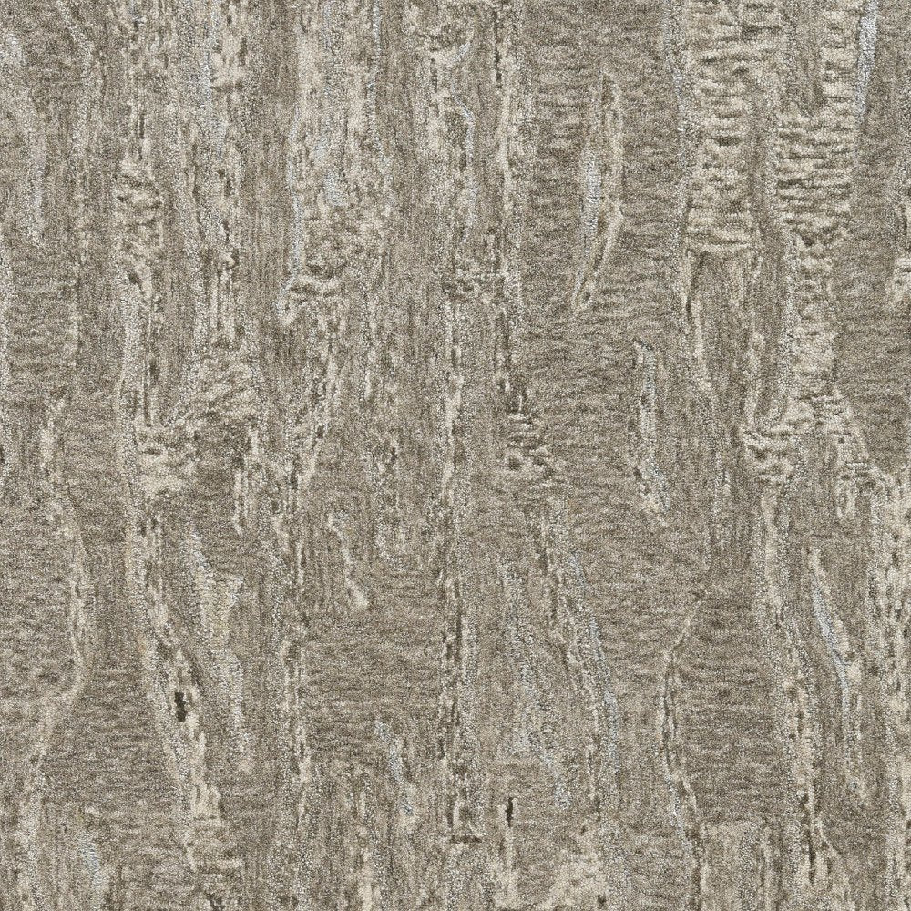3' X 5' Sand And Gray Abstract Hand Tufted Area Rug
