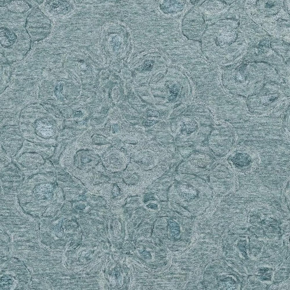 3' X 5' Blue And White Abstract Hand Tufted Area Rug