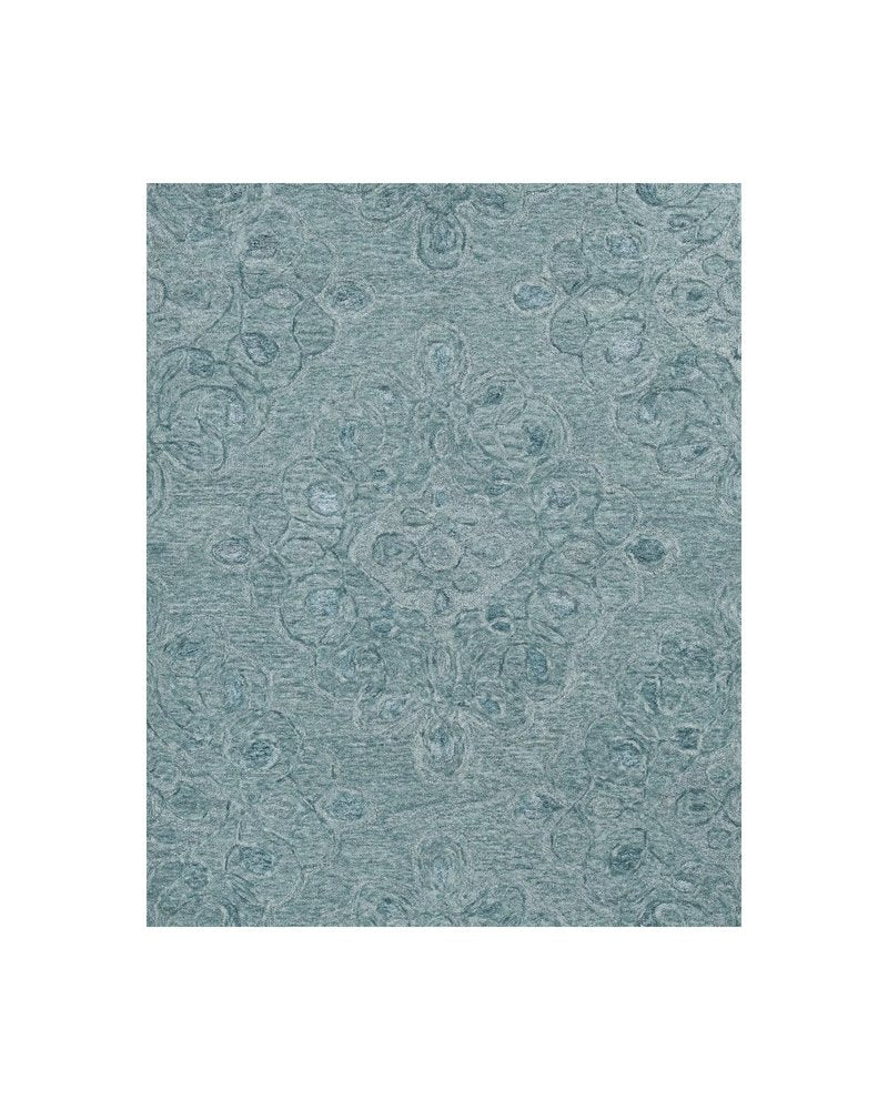 3' X 5' Blue And White Abstract Hand Tufted Area Rug