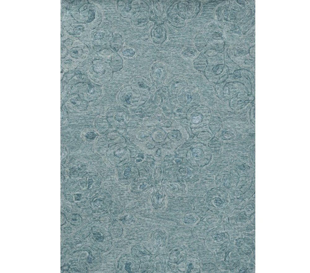 3' X 5' Blue And White Abstract Hand Tufted Area Rug