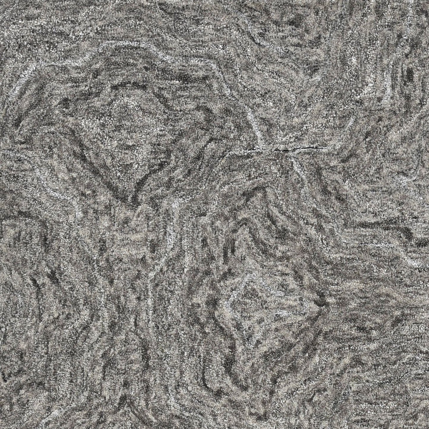 8' X 10' Gray And Dark Gray Wool Abstract Hand Tufted Area Rug
