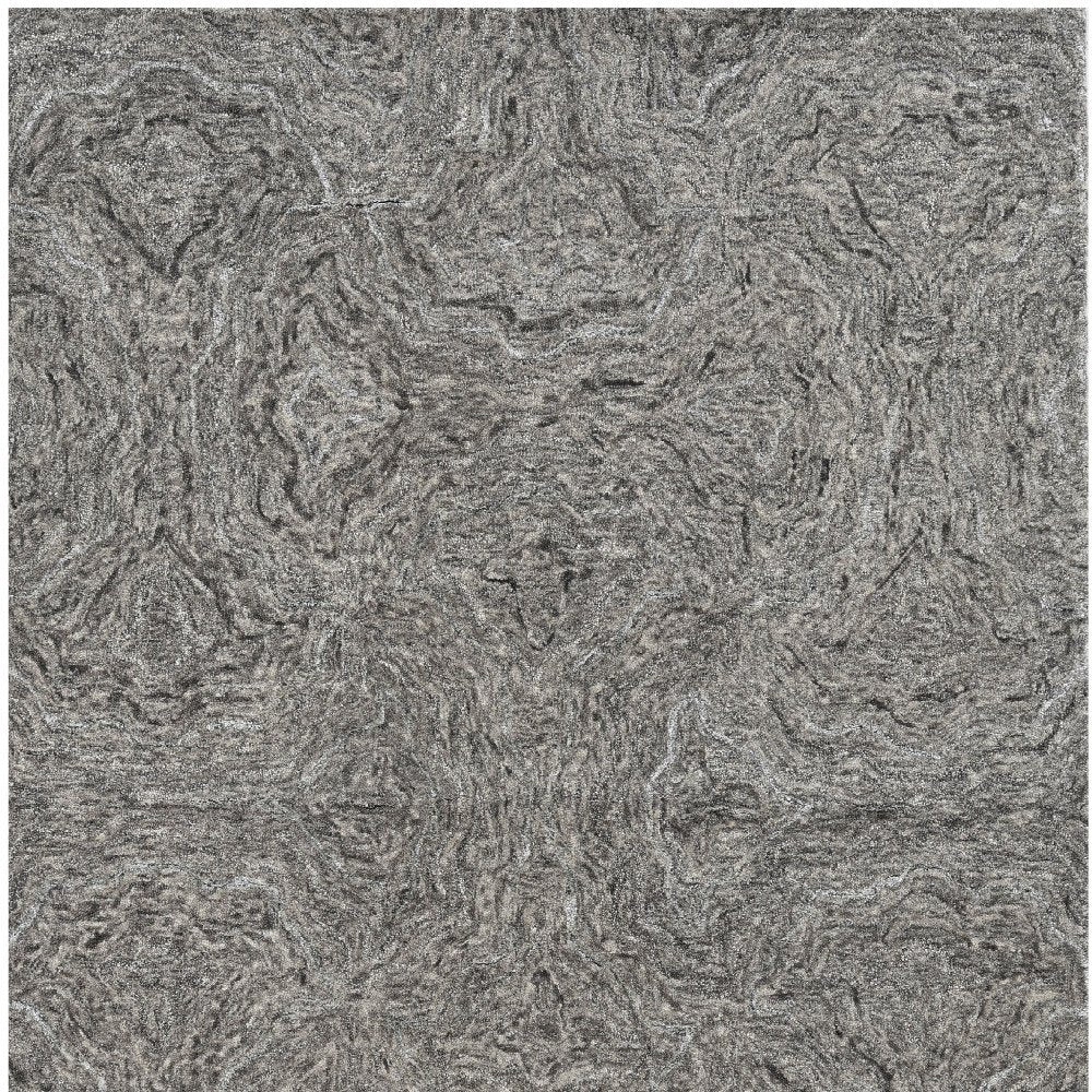 8' X 10' Gray And Dark Gray Wool Abstract Hand Tufted Area Rug