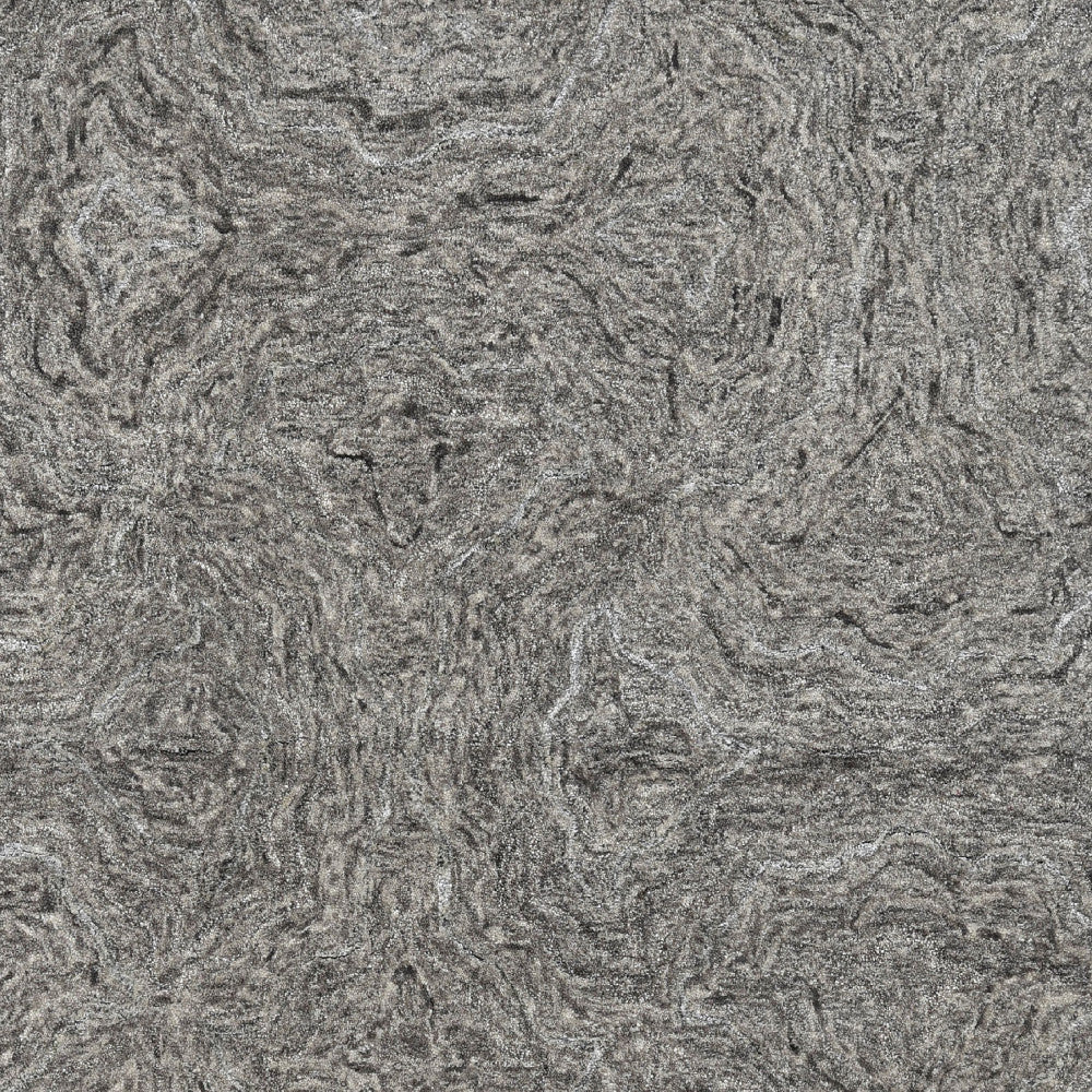 8' X 10' Gray And Dark Gray Wool Abstract Hand Tufted Area Rug