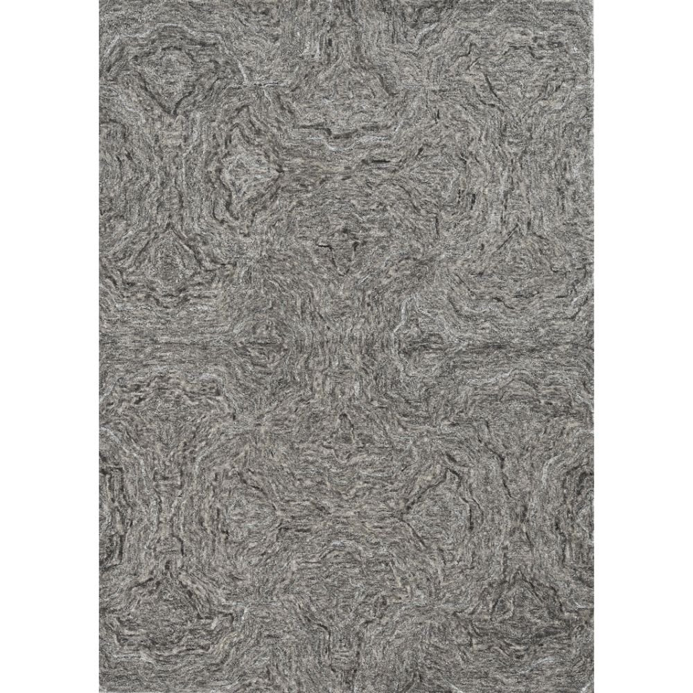 8' X 10' Gray And Dark Gray Wool Abstract Hand Tufted Area Rug