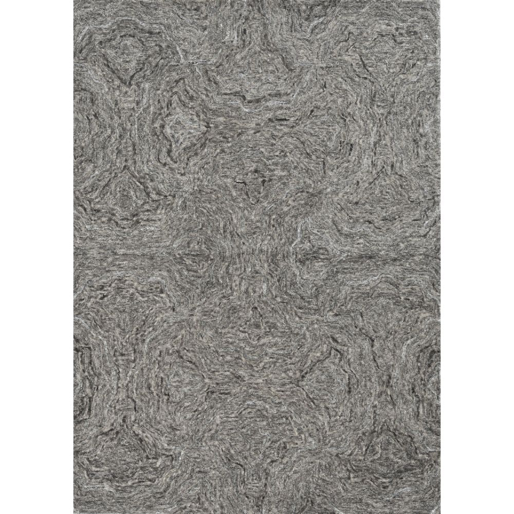 8' X 10' Gray And Dark Gray Wool Abstract Hand Tufted Area Rug
