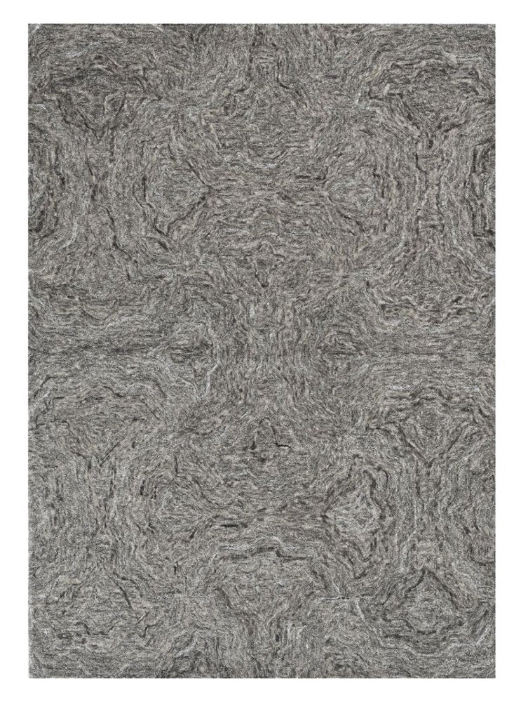 8' X 10' Gray And Dark Gray Wool Abstract Hand Tufted Area Rug