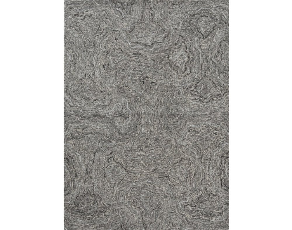 8' X 10' Gray And Dark Gray Wool Abstract Hand Tufted Area Rug