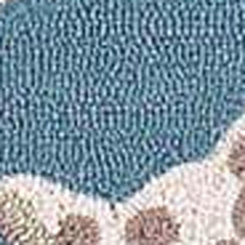 8' Beige Ivory And Brown Seashell and Coral Hand Tufted Runner Rug