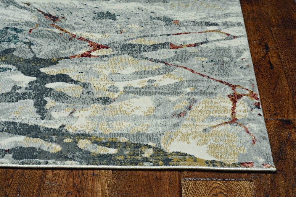 8' Beige Ivory And Brown Seashell and Coral Hand Tufted Runner Rug