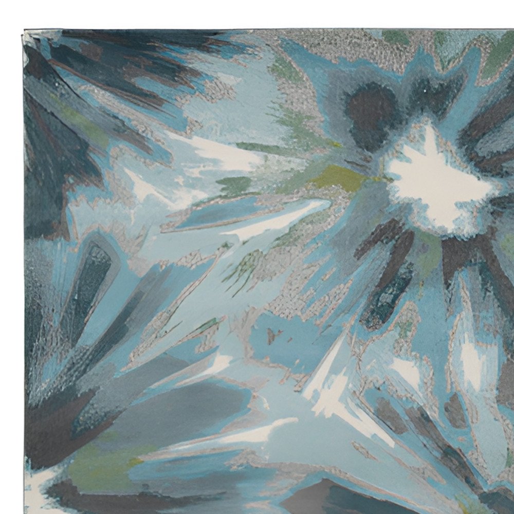 8' X 11' Teal Ivory And Gray Floral Area Rug