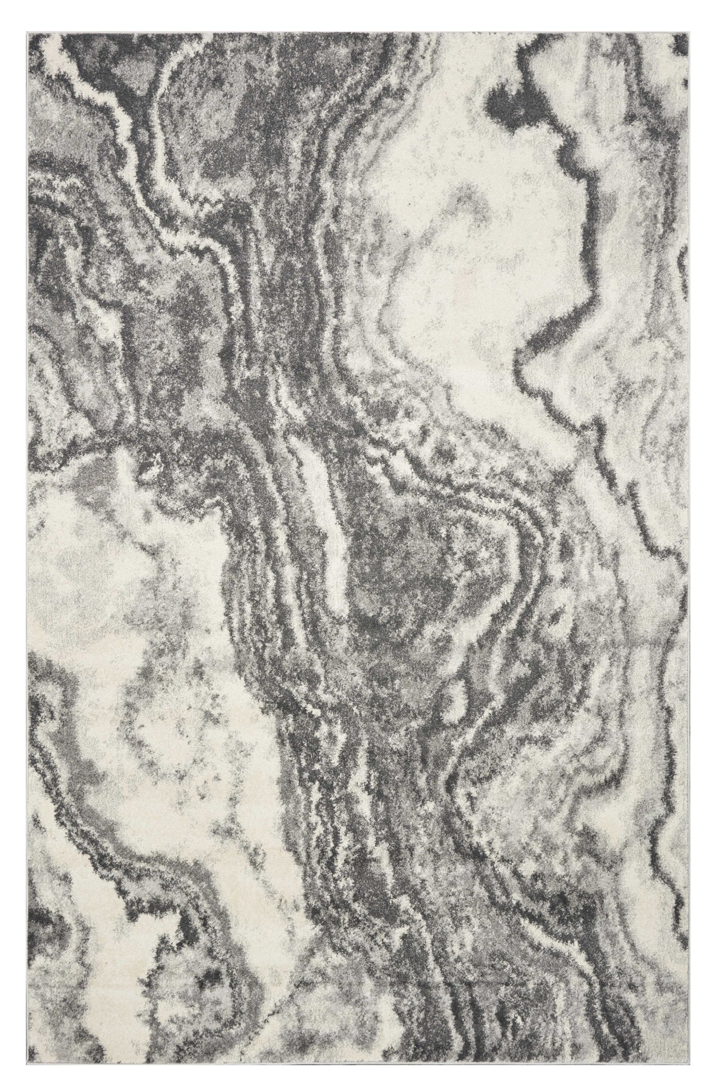 5' X 8' Gray And Ivory Abstract Area Rug