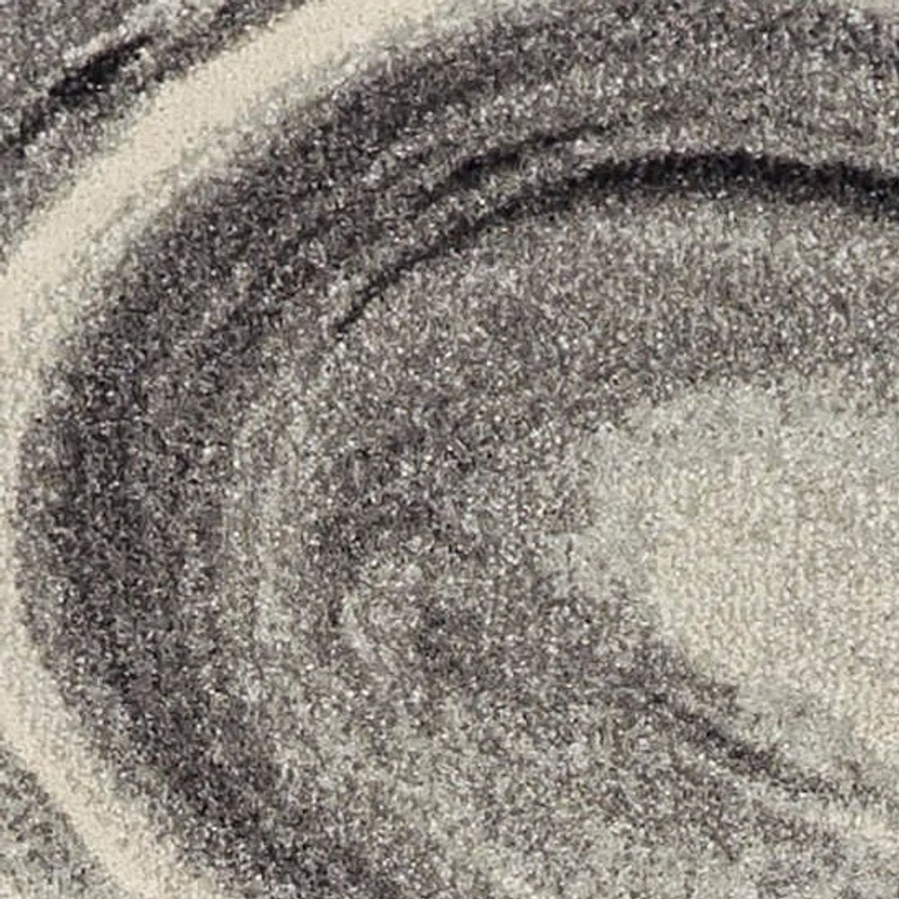 5' X 8' Ivory Black And Gray Abstract Area Rug