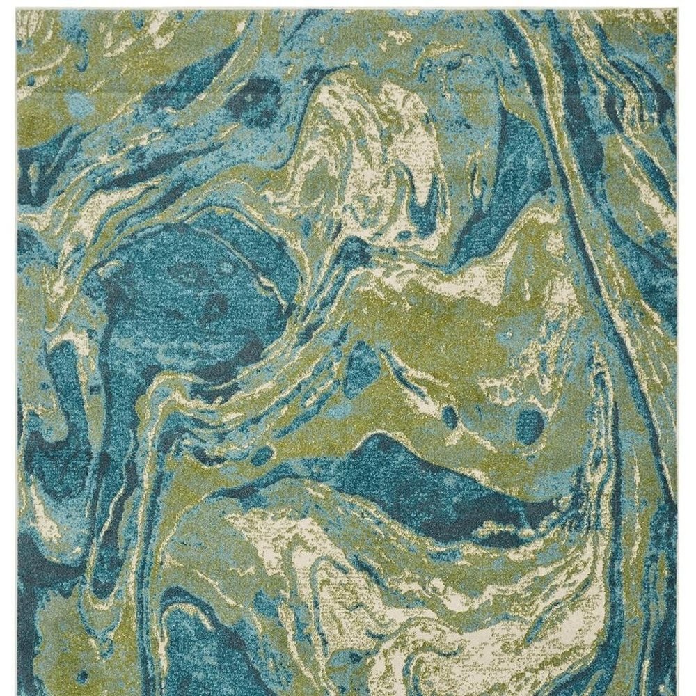 3' X 5' Multicoloured Abstract Shag Area Rug