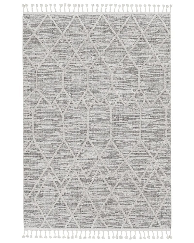 5' X 8' Gray and Ivory Abstract Area Rug