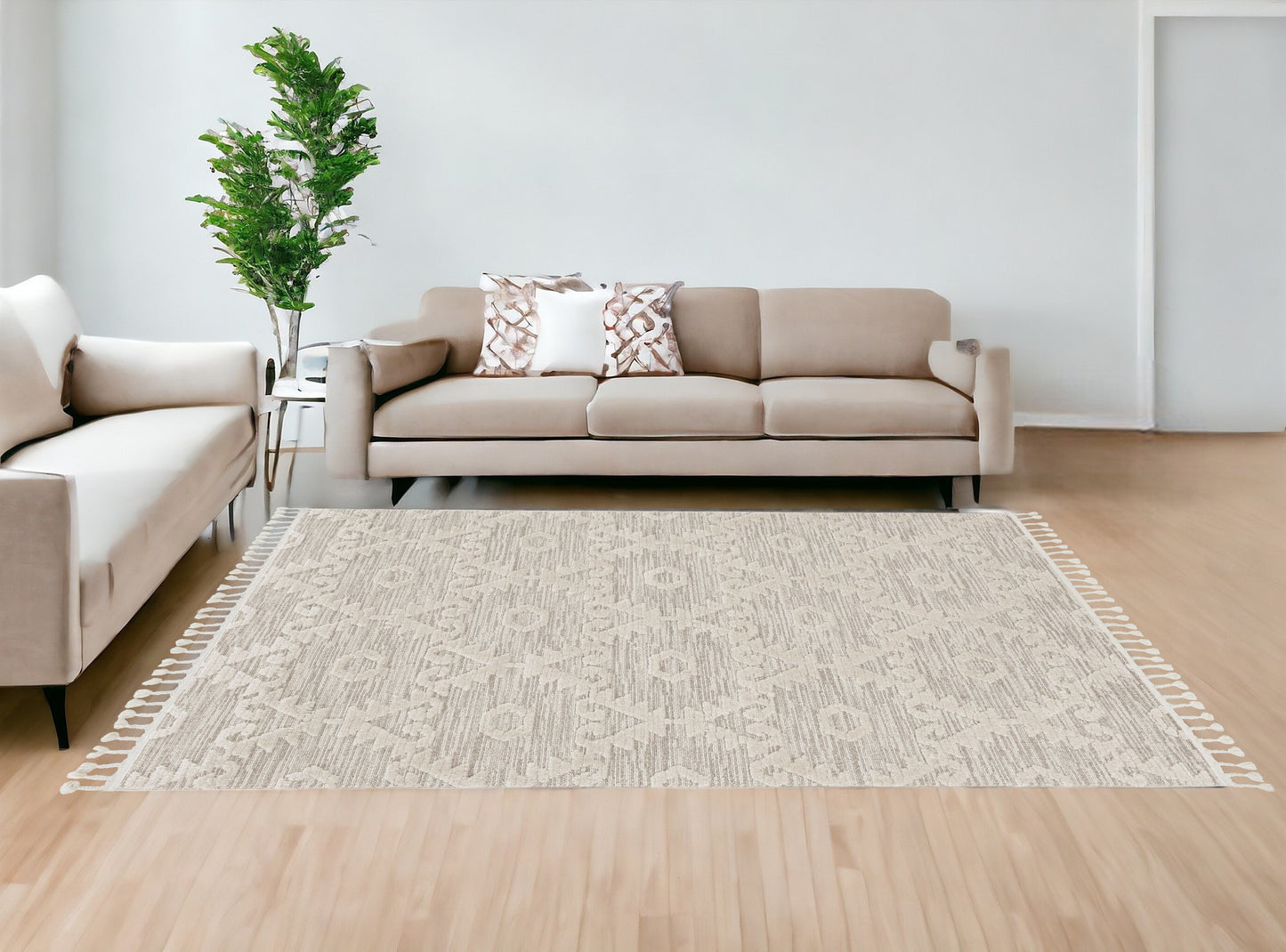 12' X 15' Ivory Beige Area Rug