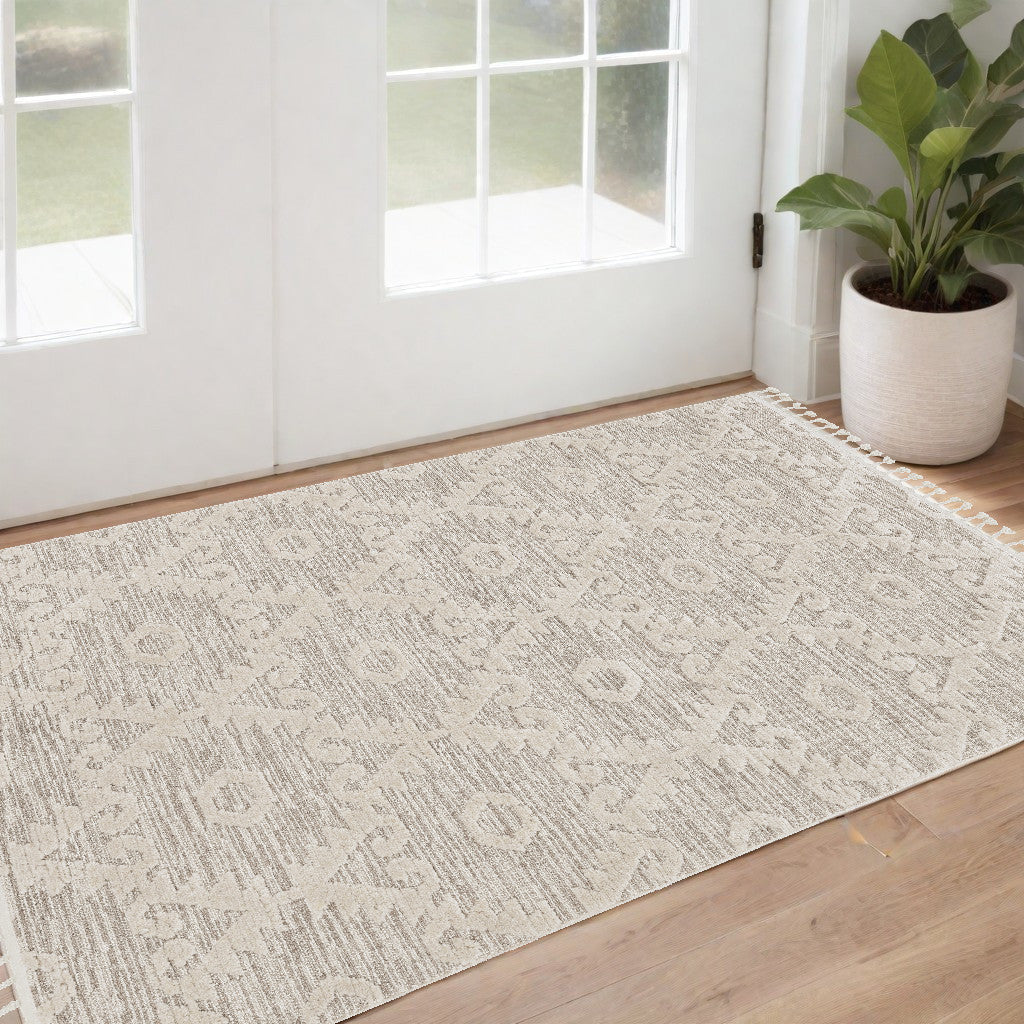 12' X 15' Ivory Beige Area Rug