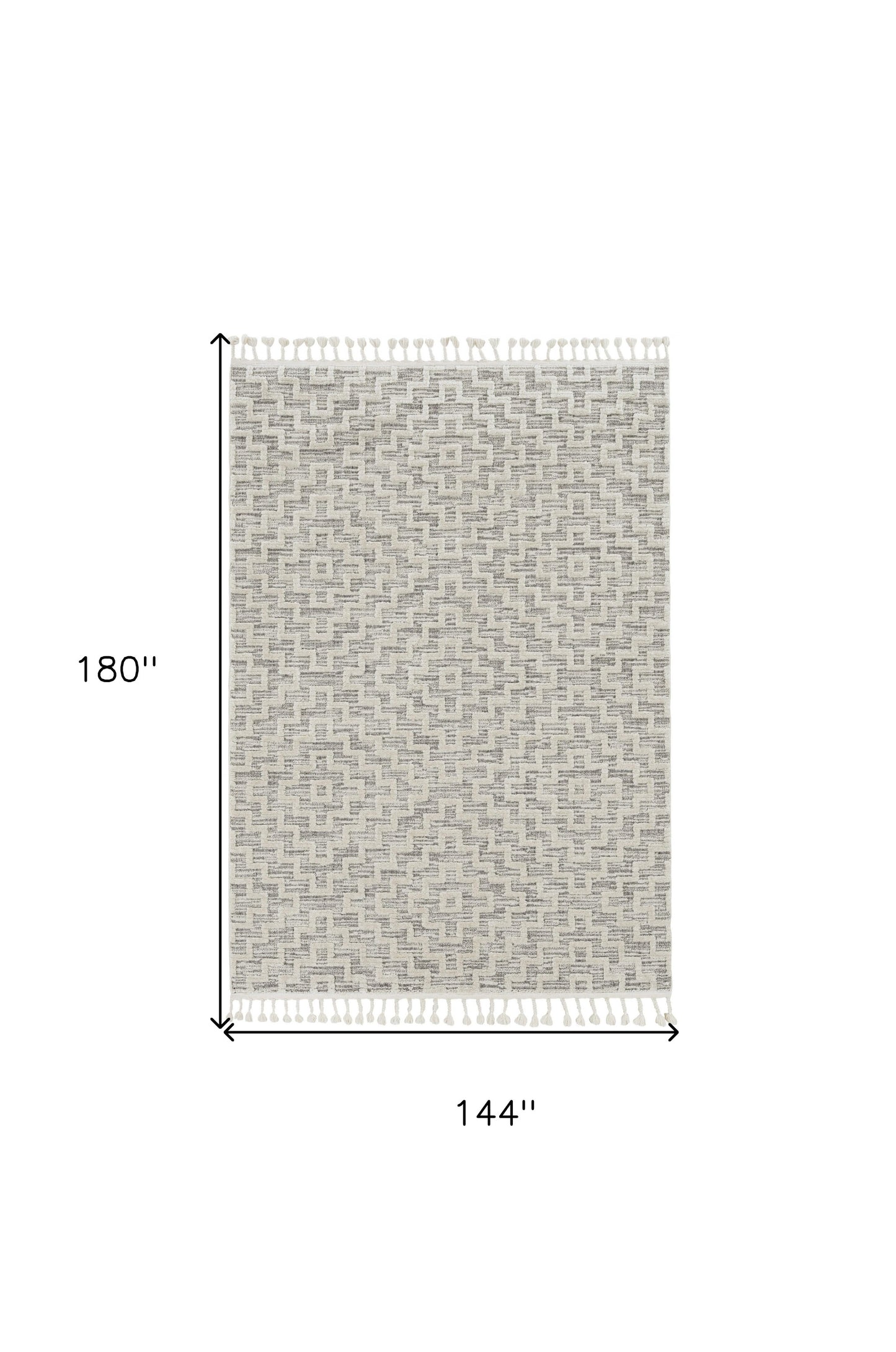 12' X 15' Gray and Ivory Geometric Area Rug