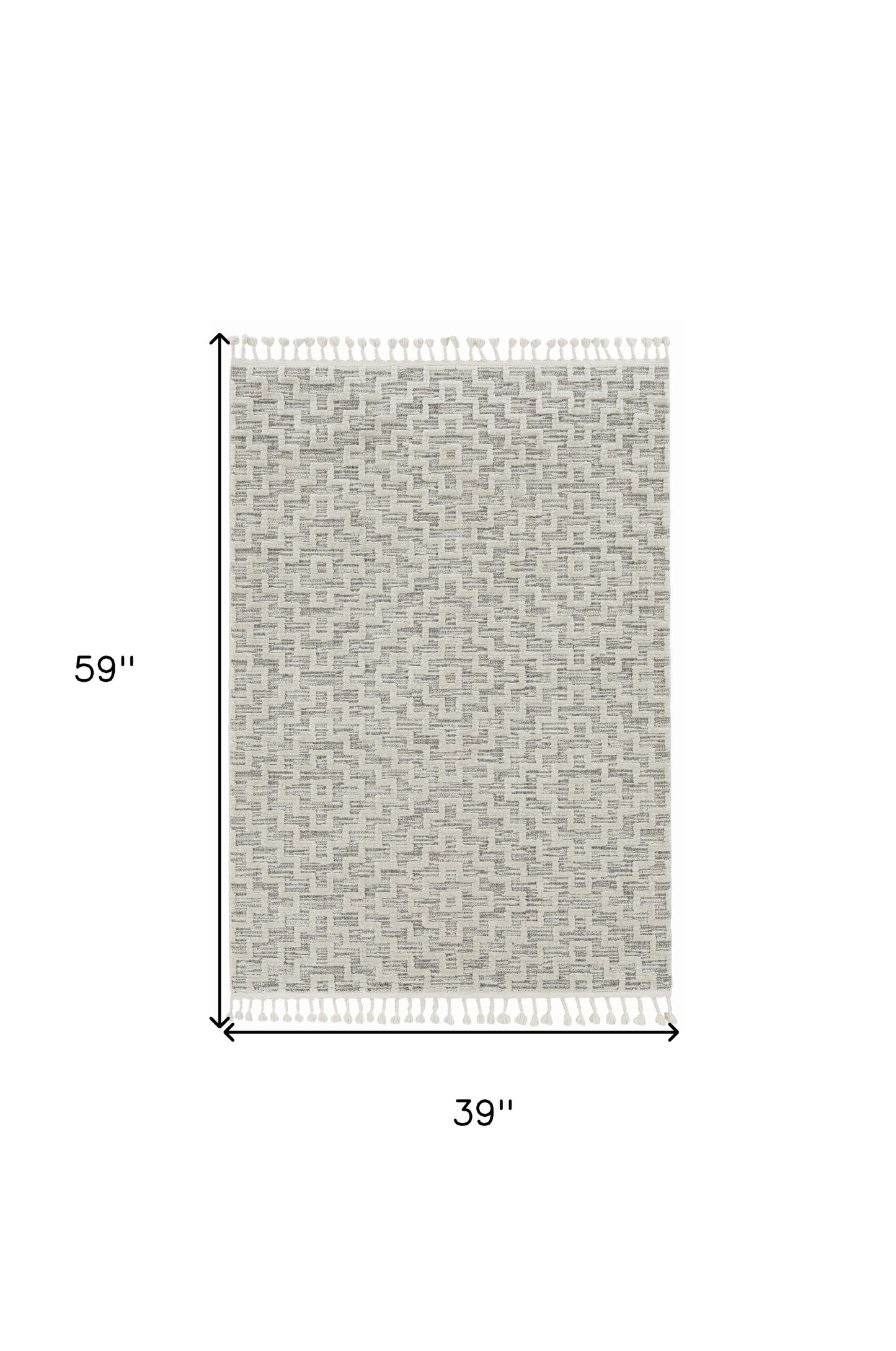 12' X 15' Gray and Ivory Geometric Area Rug