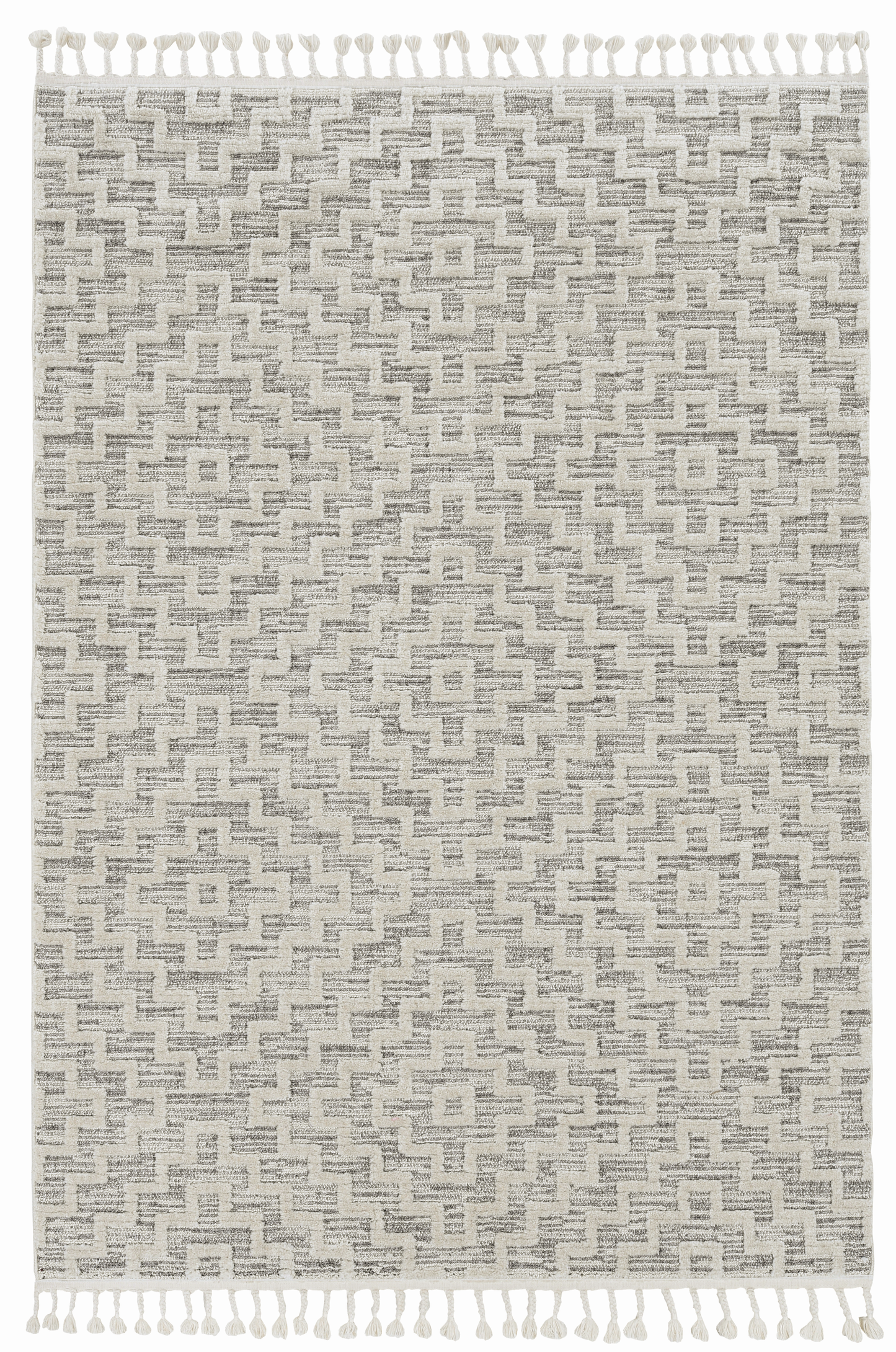 12' X 15' Gray and Ivory Geometric Area Rug