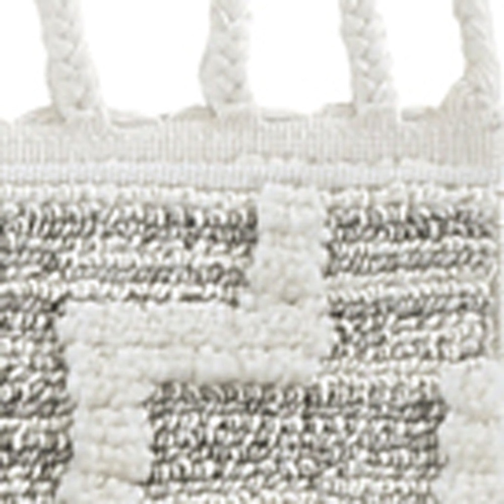 12' X 15' Gray and Ivory Geometric Area Rug