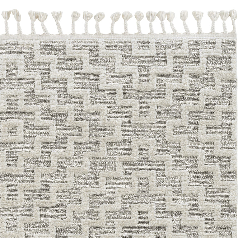 12' X 15' Gray and Ivory Geometric Area Rug