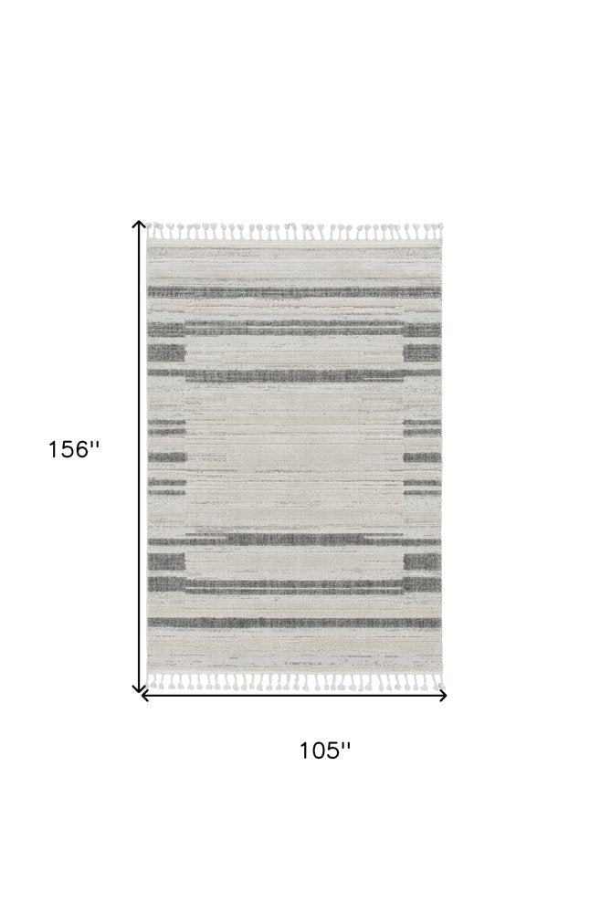 5' X 8' Gray and Ivory Abstract Area Rug