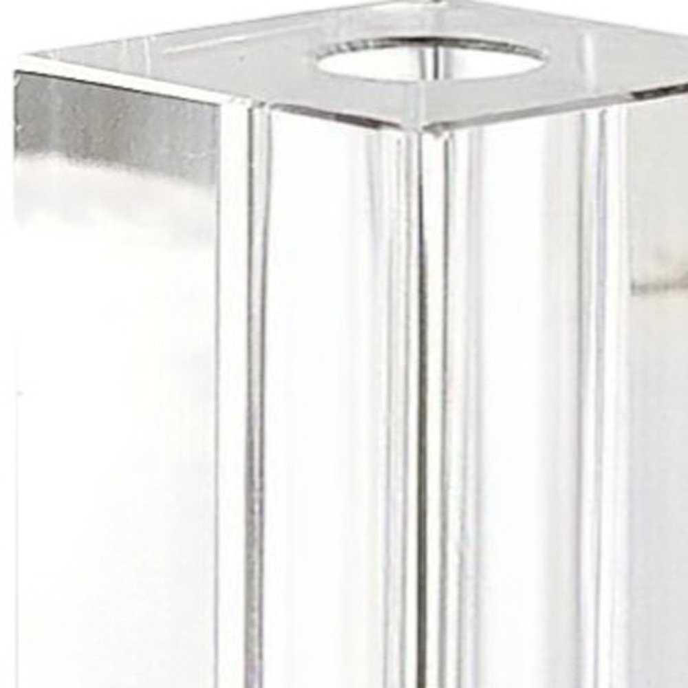 9" Clear Square Lead Free Crystal Table Vase