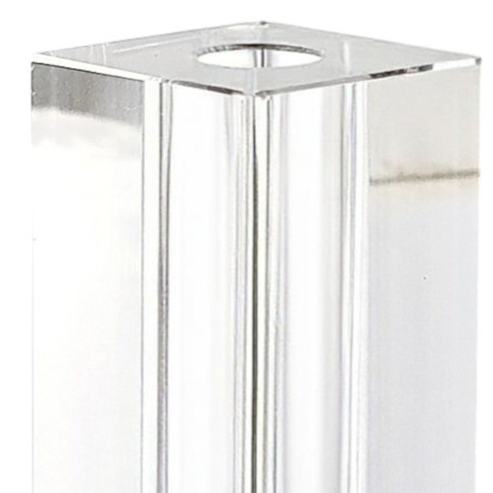 9" Clear Square Lead Free Crystal Table Vase