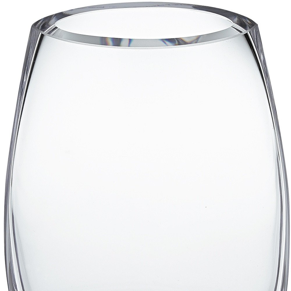 8" Clear Oval Crystal Glass Table Vase