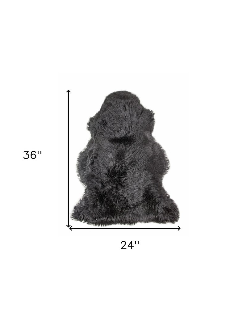 2' X 3' Black Shag Area Rug