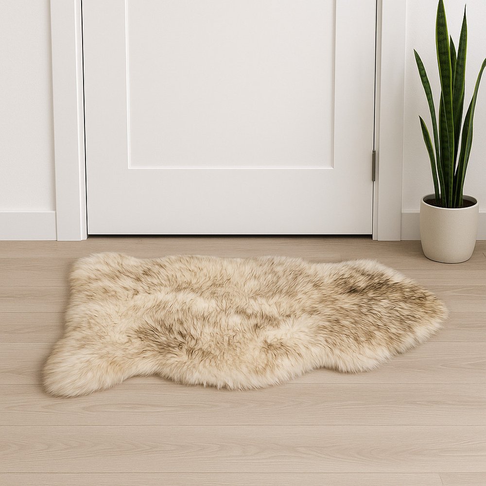 2' X 3' Cream Shag Area Rug