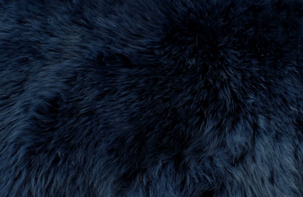 2' X 3' Navy New Zealand Natural Sheepskin Rug