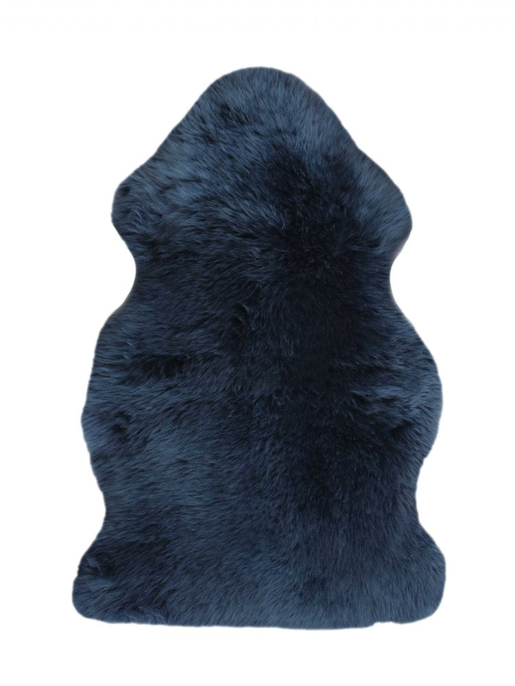 2' X 3' Navy New Zealand Natural Sheepskin Rug