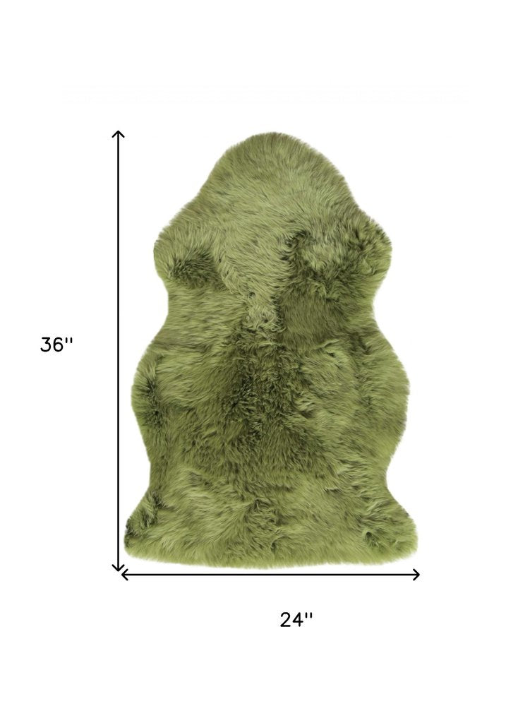 2' X 3' Sage New Zealand Lambs Wool Area Rug