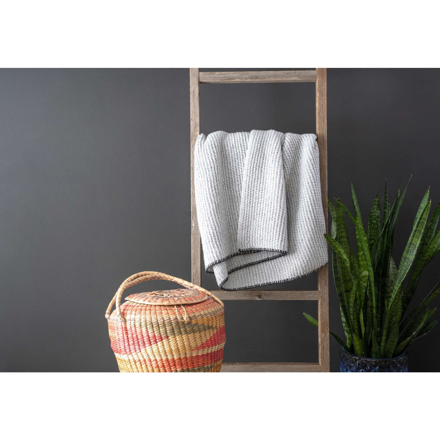 65" X 17" Gray Wood Hanging Dimensional Sculpture