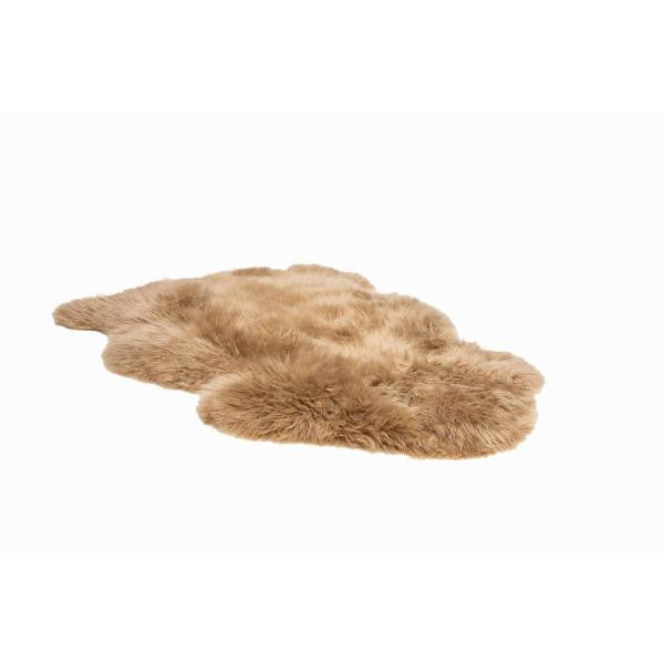 2' X 3' Beige Genuine Sheepskin Area Rug