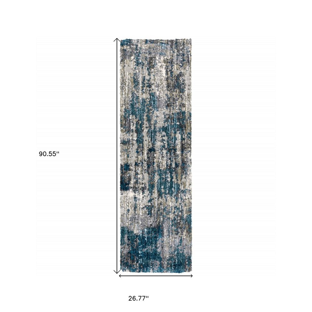 5' X 8' Grey And Blue Grey Skies Area Rug