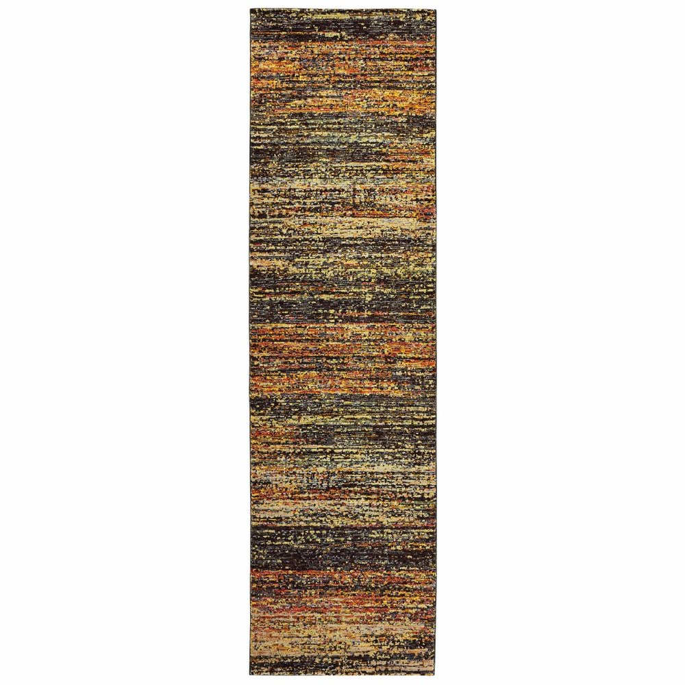 5' X 8' Gold And Slate Abstract Area Rug