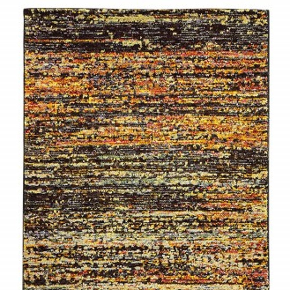 5' X 8' Gold And Slate Abstract Area Rug
