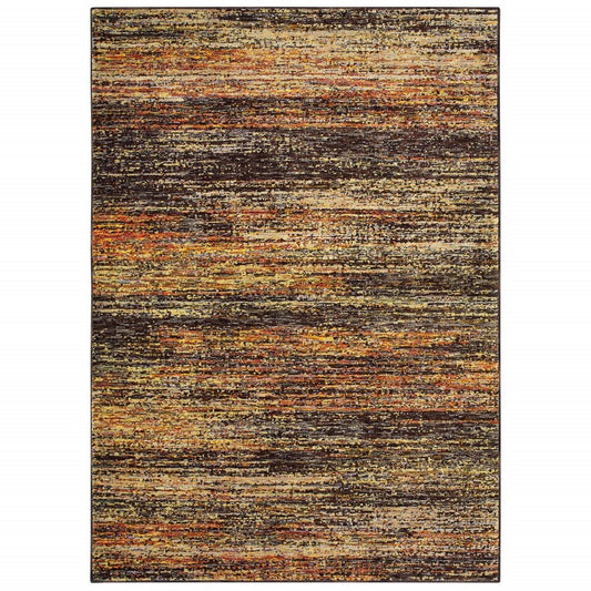 5' X 8' Gold And Slate Abstract Area Rug