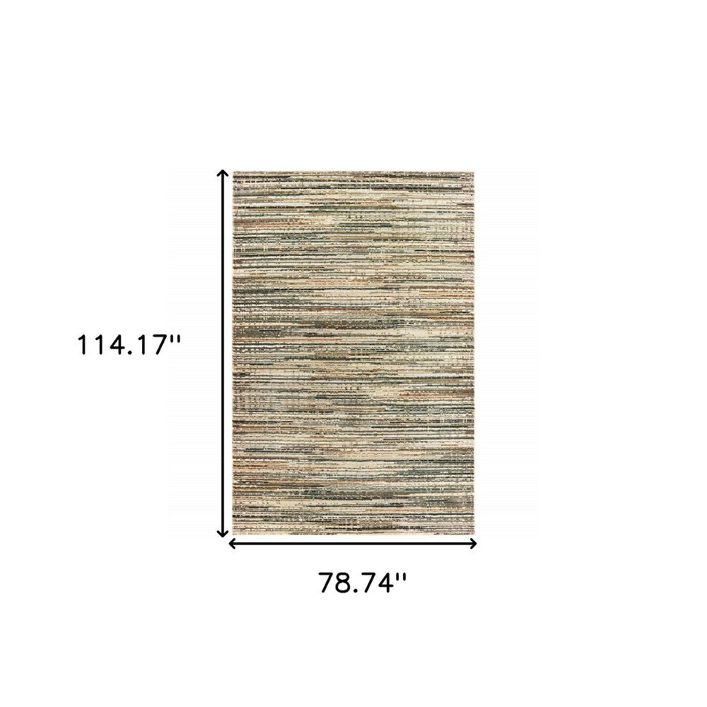 5' X 8' Ivory And Sage Abstract Area Rug