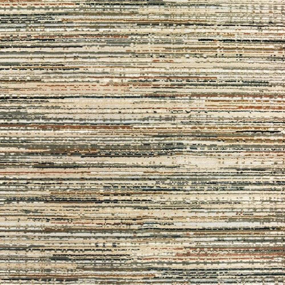 5' X 8' Ivory And Sage Abstract Area Rug