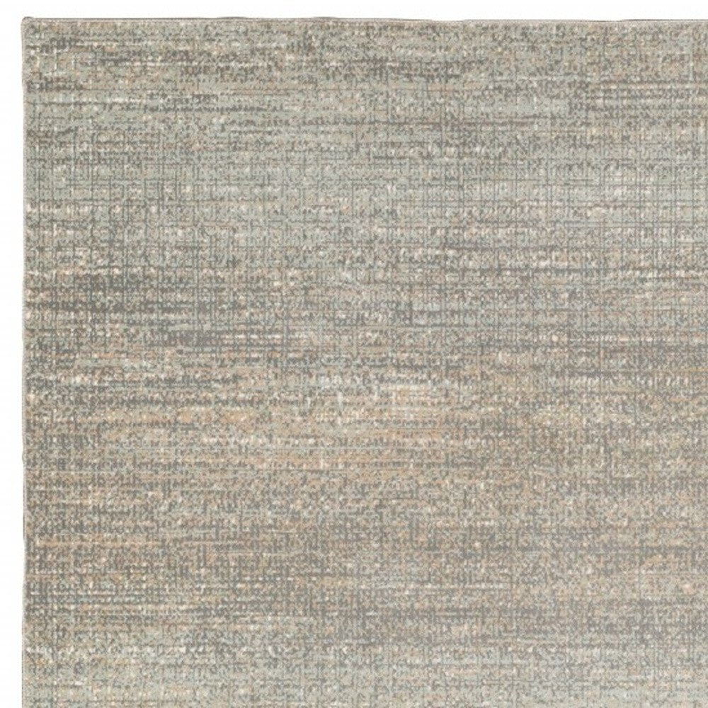 10' X 13' Gray And Green Abstract Distressed Area Rug