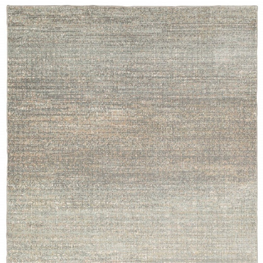 10' X 13' Gray And Green Abstract Distressed Area Rug