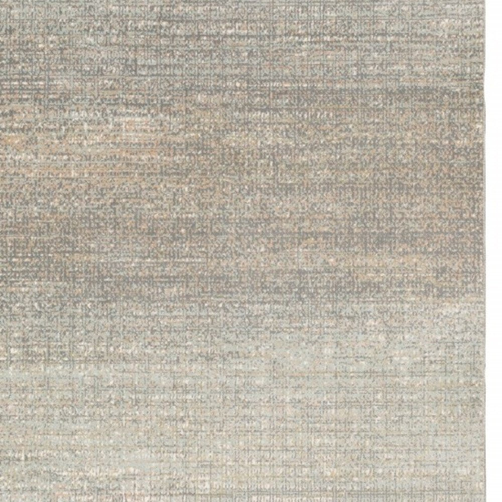10' X 13' Gray And Green Abstract Distressed Area Rug